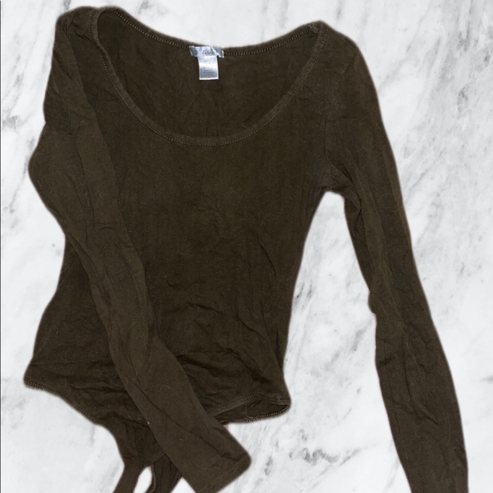 Bozzolo army green women’s small long sleeve bodysuit